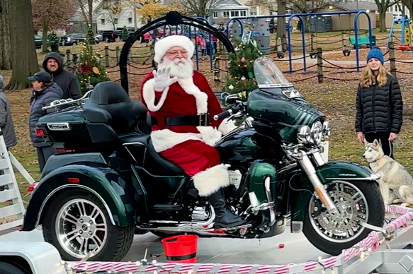 Santa on his Motorcycle